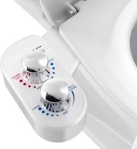 lot 1606 image: NameLit Bidet Attachment for Toilet Hot and Cold Water Dual Wash White