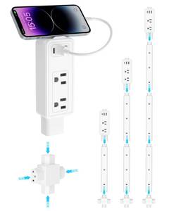 lot 1613 image: BUEBEO Electrical Outlet Extender Stick, Expandable 17.5-36 in, USB-C