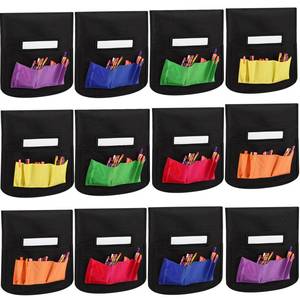 lot 1615 image: Tisancy Classroom Chair Storage Pockets 12 Pcs 6 Pocket Chairback Organizer