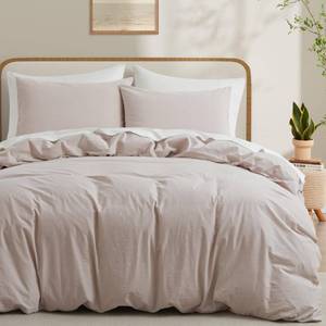 lot 1633 image: LOVQUE Duvet Cover Queen 90x90 in Light Linen Grey 100% Washed Cotton