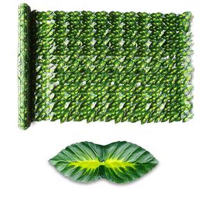 lot 1642 image: Artificial Ivy Privacy Fence Screen 39.4 x 197 Inch Green Leaves