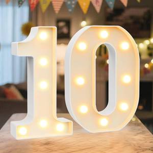 lot 1644 image: NANXU 8.86 Inch Marquee Light Up Numbers 10 Party Decoration