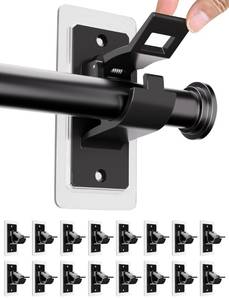 lot 1661 image: ANDGOO No Drill Adhesive Curtain Rod Brackets 17 lb 16-Pack