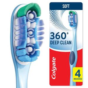 lot 2121 image: Colgate 360 Adult Soft Toothbrush 4 Pack