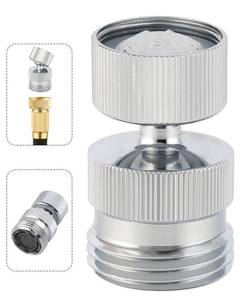 lot 2127 image: Hibbent Faucet to Garden Hose Adapter Kit Solid Brass 34 Inch Swivel Chrome