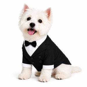 lot 2198 image: Lovelonglong Pet Costume Dog Tuxedo Suit with Black Bow Tie Black XL
