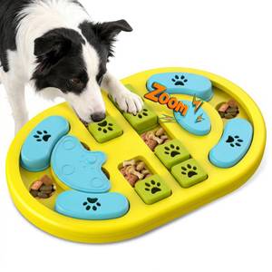 lot 2222 image: Blanlody Dog Puzzle Toy Interactive Treat Dispensing Yellow