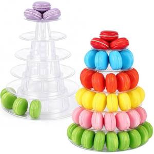lot 2267 image: Juexica Clear Macaron Tower Display Stand 6 Tier 2 Pack