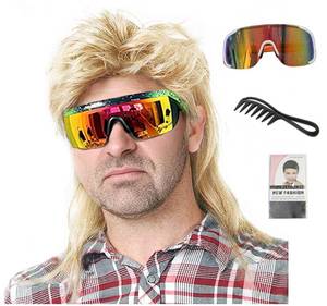 lot 2275 image: Traqur Mullet Wig for Men Light Blonde Adult Costume Wig Set