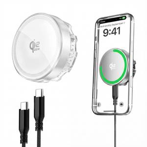 lot 2277 image: Lrocco Qi2 25W MagSafe Wireless Charger Pad with Cooling Fan, Dark Gray