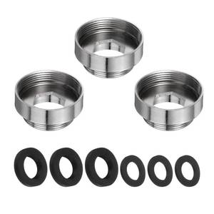 lot 2287 image: uxcell 3 Pcs Faucet Adapter Kit Male 0.85in to Female 0.98in Stainless Steel