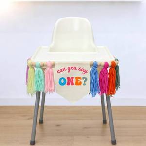 lot 2290 image: Rokochoes Can You Say One 1st Birthday Highchair Banner Wall Hanging Garland