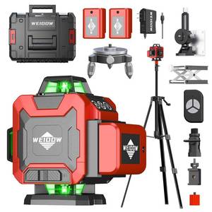 lot 5923 image: Laser Level Kit with Tripod, Remote & Dual 2400mAh Batteries
