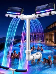 lot 5924 image: Holotap Solar Pool Fountain with 11-Color LED Lights