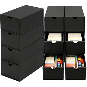 lot 5935 image: Aopule 6 Pack Index Card Organizer Box with Lid for 3x5 Cards, Black