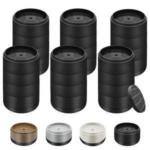 lot 5939 image: Shouwuhho Furniture Risers 1-4 Inch Adjustable Round Black 6 Pack