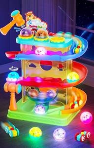 lot 5944 image: Stay Fun 2-in-1 Ball Drop & Car Ramp Race Track Toy Ages 1-5