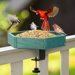 lot 5948 image: Kingsyard Clamp-On Railing Bird Feeder, 3 lb Capacity