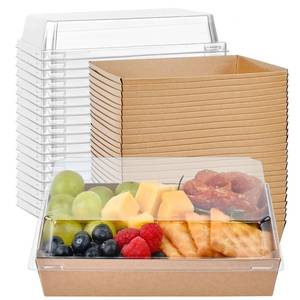 lot 5950 image: Ocmoiy Brown Kraft Charcuterie Boxes with Clear Lids 7x5 Inches 50 Pack