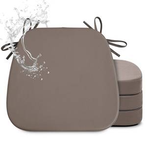 lot 5953 image: Shinnwa Dining Chair Cushions Set of 4 Faux Leather Brown 17x16x2 In