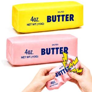 lot 6160 image: Klysuron Crunchy Butter Squishy Fidget Toys 2 Pack Yellow and Pink