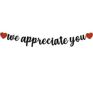 lot 6163 image: BEISHIDA Black We Appreciate You Banner Employee Appreciation Party Decor