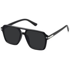 lot 6169 image: Fozono Retro Aviator Sunglasses Double Bridge UV400 FZN813 BlackGray