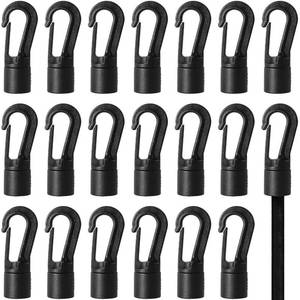 lot 6183 image: LUORNG Bungee Cord Snap Hooks 20 Pcs Black Plastic 14 to 516 Inch