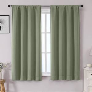 lot 6189 image: OWENIE Sage Green Blackout Curtains 40 x 63 Inch 2 Panels