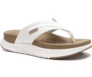lot 7889 image: ONCAI Orthopedic Flip Flops for Women with Arch Support Beige White Size 8