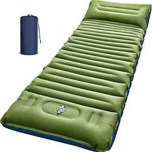 lot 7895 image: Myxslop Camping Sleeping Pad 5 Inch Thick with Built-in Foot Pump and Pillow