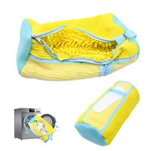 lot 7904 image: FNKJGS Shoe Washing Machine Bag 2 Pcs Chenille Laundry Shoe Bag Yellow