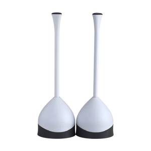 lot 7905 image: Clorox Toilet Plunger Set of 2 with Hideaway Caddy, White