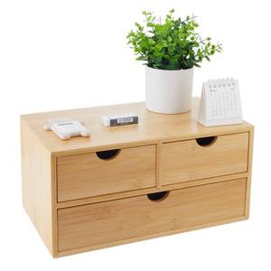 lot 7907 image: Charmewooden Bamboo Desk Organizer With 3 Drawers Countertop Storage