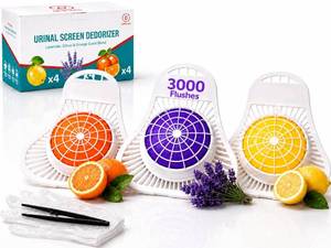 lot 7911 image: Omnivia Urinal Screen Deodorizers 12 Pack Orange, Lemon & Lavender