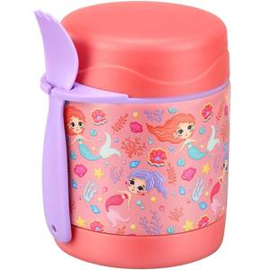 lot 8370 image: Howeemo 10oz Kids Soup Thermo Food Jar Stainless Steel Pink Mermaid