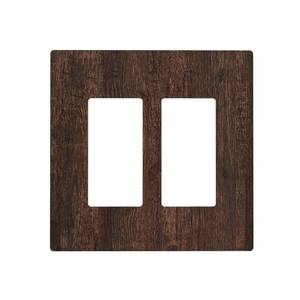 lot 8404 image: CZRPKEN Outlet Cover 2 Gang Double Rocker Light Switch Plate Rustic Wood Grain