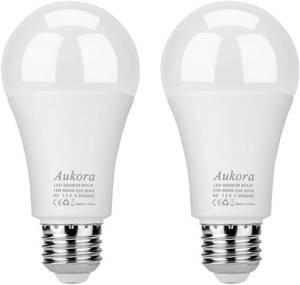lot 8411 image: Aukora Dusk to Dawn Light Bulb 12W 100W Equivalent E26 Cool White 2 Pack