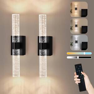 lot 9499 image: 15.6 Inch Hardwired Wall Sconce Set of 2,Dimmable Wall Light with Remote