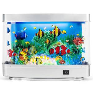lot 9501 image: Coastal Frutiger Aero Fish Lamp Aquarium Lamp, Fake Fish Tank Bedside Decor