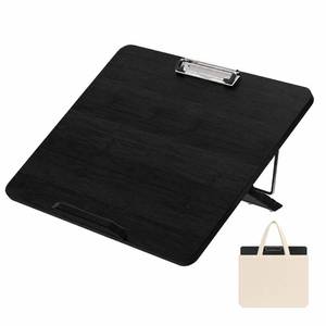lot 9505 image: Slant Board for Writing, Adjustable Bamboo Writing Board with 6 Angles, Non-Slip Pads and Carrying Bag, Foldable Slanted Clipboard Easel for Handwriting, Reading, Drawing, Homework and Study Black