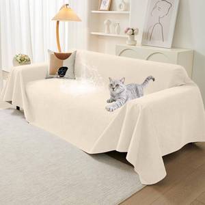 lot 9510 image: Warmstar Couch Protector from Cat Claws, Waterproof Couch Cover Anti Slip,Couch Cover 3 Cushion Sofa Washable,Anti-Scratch Pet Sofa Cover Heavy Duty,91X118, Beige