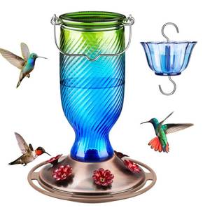 lot 9530 image: Kingsyard 24 Oz Glass Hummingbird Feeder for Outdoors