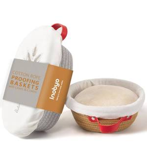 lot 9562 image: Inobyo Banneton Bread Proofing Basket Set of 2,Cotton Rope Sourdough Basket