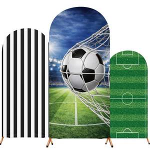 lot 9577 image: Tingjoo 3 Pcs Patterned Soccer Arch Backdrop Cover for Party