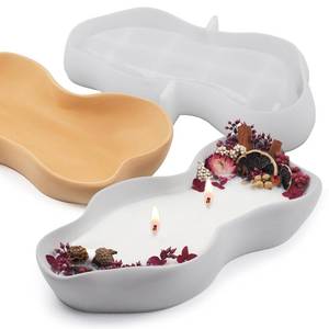 lot 10262 image: Wehous Large Candle Holder Silicone Molds, Irregular Candle Vessels Bowl Container Resin Concrete Mold, Silicone Molds for Epoxy Resin, Plant Pot Trinket Candy Storage Tray Cement Mould Art Craft