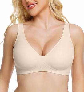 lot 10292 image: VRCOMFY Jelly Bras for Women Plunge Wireless Push up Comfortable Tshirt Bra