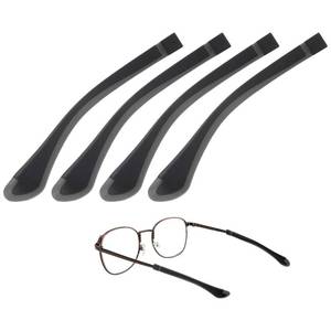 lot 10295 image: TIXIPEM Soft Glasses Ear Cushion 2 Pairs-Silicone Eyeglasses Temple Tips Sleeve Anti-slip Eyeglass Ear Grips Use for Behind the Ear -Black Gray Comfort Glasses Retainers