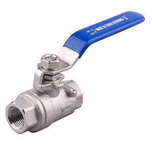 lot 10304 image: DERNORD Full Port Ball Valve Stainless Steel 304 Heavy Duty for Water, Oil, and Gas with Blue Locking Handles (38 NPT)