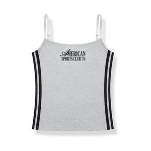 lot 10311 image: USA Double Lined Cotton Tank Top  Striped Cami for Women  Built in Bra Trendy Summer Cute Fourth of July Outfit  Embroidered Flag American Sports Club  Spaghetti Strap No Bra Camisole (Gray  M)